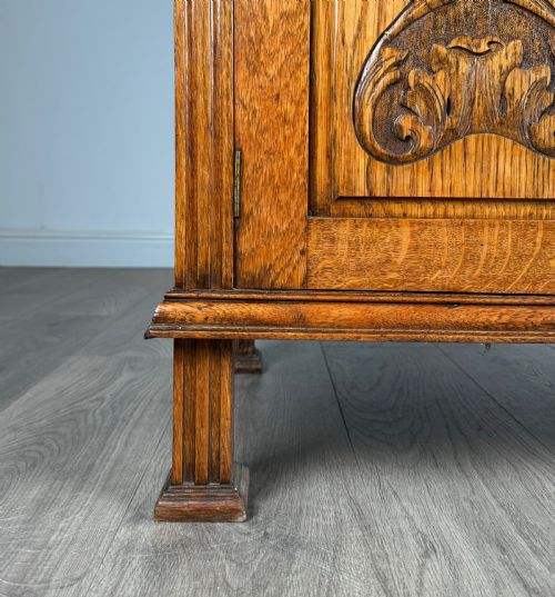 ANTIQUE 20TH CENTURY GOLDEN OAK MIRROR BACK SIDEBOARD - ADDITIONAL PHOTO 10