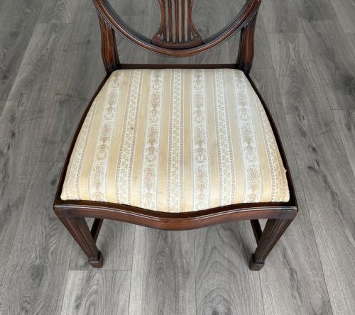 ANTIQUE 19TH CENTURY SET OF 6 MAHOGANY SHIELD BACK DINING CHAIRS - ADDITIONAL PHOTO 6
