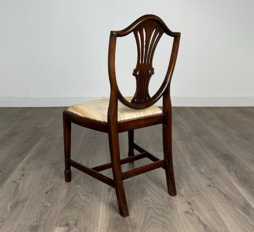 ANTIQUE 19TH CENTURY SET OF 6 MAHOGANY SHIELD BACK DINING CHAIRS - ADDITIONAL PHOTO 7