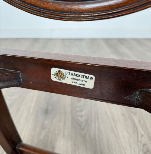 ANTIQUE 19TH CENTURY SET OF 6 MAHOGANY SHIELD BACK DINING CHAIRS - ADDITIONAL PHOTO 8