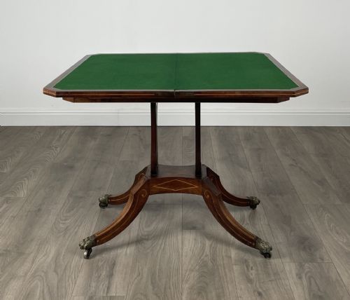 ANTIQUE 19TH CENTURY CARD TABLE IN ROSEWOOD - ADDITIONAL PHOTO 1