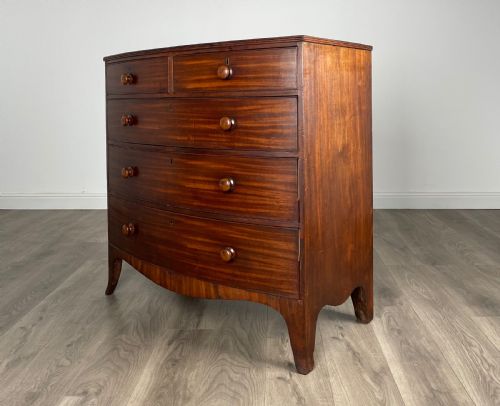 ANTIQUE 18TH CENTURY BOW FRONT CHEST OF DRAWERS IN MAHOGANY REF AF3117 - ADDITIONAL PHOTO 1