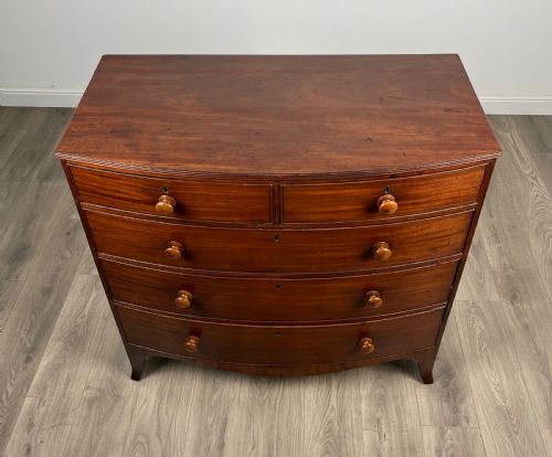 ANTIQUE 18TH CENTURY BOW FRONT CHEST OF DRAWERS IN MAHOGANY REF AF3117 - ADDITIONAL PHOTO 8