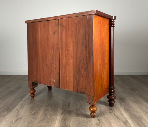 fig 5. Antique 19th Century Bow Front Chest Of Drawers In Mahogany