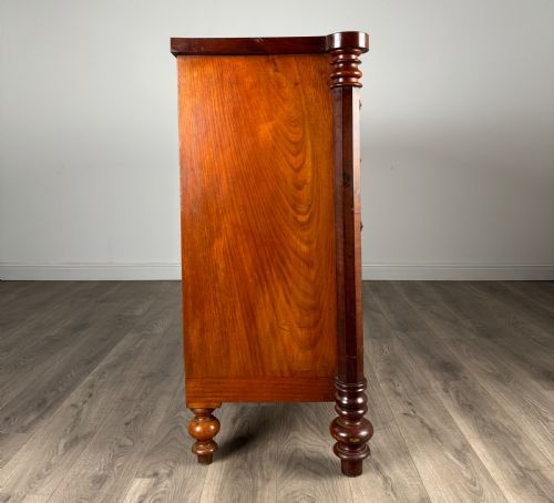 fig 6. Antique 19th Century Bow Front Chest Of Drawers In Mahogany