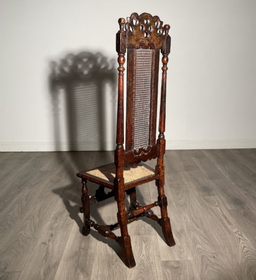 ANTIQUE 17TH CENTURY BEDROOM CHAIR HALL CHAIR IN OAK - ADDITIONAL PHOTO 7