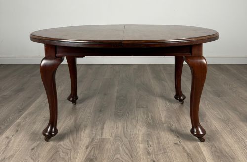 ANTIQUE 20TH CENTURY QUEEN ANNE STYLE DINING TABLE IN MAHOGANY - ADDITIONAL PHOTO 3
