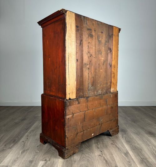 ANTIQUE EARLY 19TH CENTURY CHEST ON CHEST IN MAHOGANY - ADDITIONAL PHOTO 3