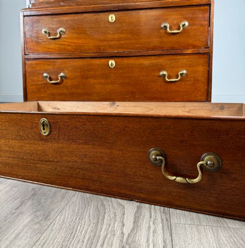 ANTIQUE EARLY 19TH CENTURY CHEST ON CHEST IN MAHOGANY - ADDITIONAL PHOTO 9