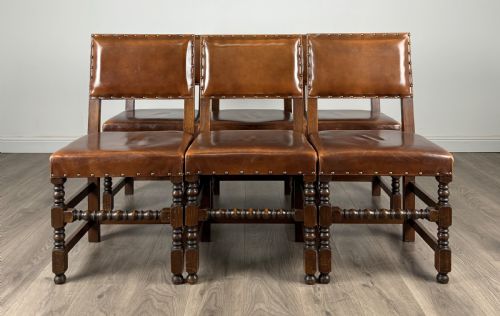 antique 20th century set of 6 oak dining chairs - CATEGORY: ANTIQUE CHAIRS - DATED EDWARDIAN