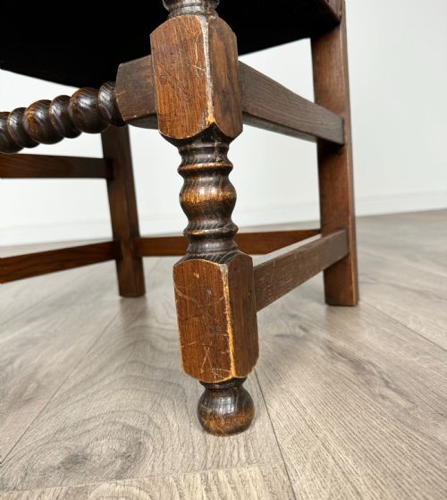 ANTIQUE 20TH CENTURY SET OF 6 OAK DINING CHAIRS - ADDITIONAL PHOTO 4