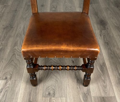 ANTIQUE 20TH CENTURY SET OF 6 OAK DINING CHAIRS - ADDITIONAL PHOTO 5