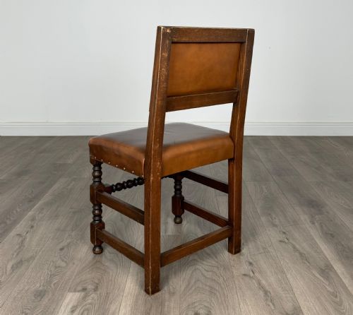 ANTIQUE 20TH CENTURY SET OF 6 OAK DINING CHAIRS - ADDITIONAL PHOTO 6