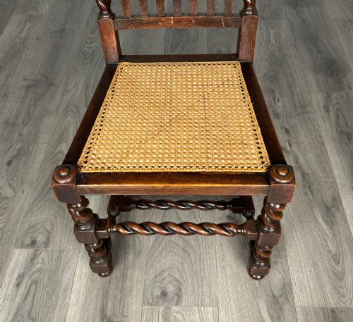 XANTIQUE 20TH CENTURY SET OF 4 BARLEY TWIST DINING CHAIRS IN OAK - ADDITIONAL PHOTO 5