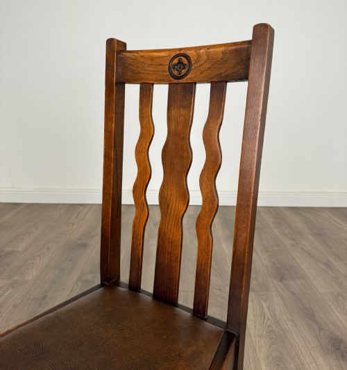 ANTIQUE 20TH CENTURY SET OF 6 BARLEY TWIST DINING CHAIRS IN OAK - ADDITIONAL PHOTO 2