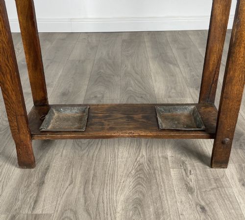 ANTIQUE 20TH CENTURY ART NOUVEAU STYLE HALL STAND IN OAK - ADDITIONAL PHOTO 9