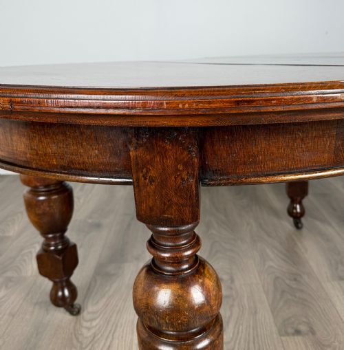 ANTIQUE 20TH CENTURY DINING TABLE IN OAK - ADDITIONAL PHOTO 4