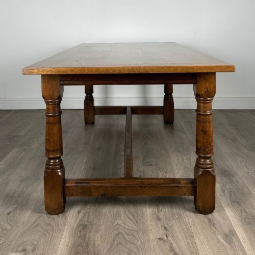 ANTIQUE 20TH CENTURY FINE QUALITY OAK REFRACTORY DINING TABLE - ADDITIONAL PHOTO 2