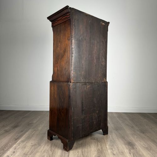 ANTIQUE 18TH CENTURY UNUSUAL SIZE CHEST ON CHEST IN OAK - ADDITIONAL PHOTO 3