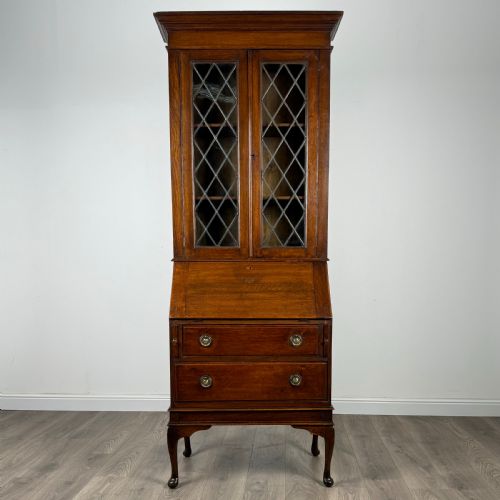 antique 20th century bureau bookcase in oak - CATEGORY: ANTIQUE BUREAU - DATED EDWARDIAN