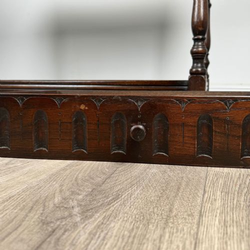 ANTIQUE 20TH CENTURY CARVED SIDE TABLE IN OAK - ADDITIONAL PHOTO 10