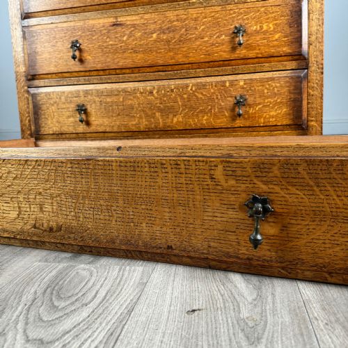 ANTIQUE 20TH CENTURY CHEST OF DRAWERS IN GOLDEN OAK - ADDITIONAL PHOTO 9