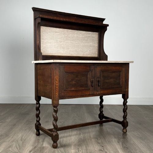 ANTIQUE 20TH CENTURY WASHSTAND IN OAK - ADDITIONAL PHOTO 8