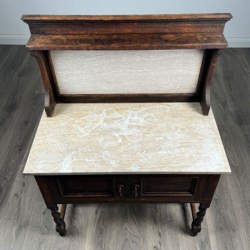 ANTIQUE 20TH CENTURY WASHSTAND IN OAK - ADDITIONAL PHOTO 9