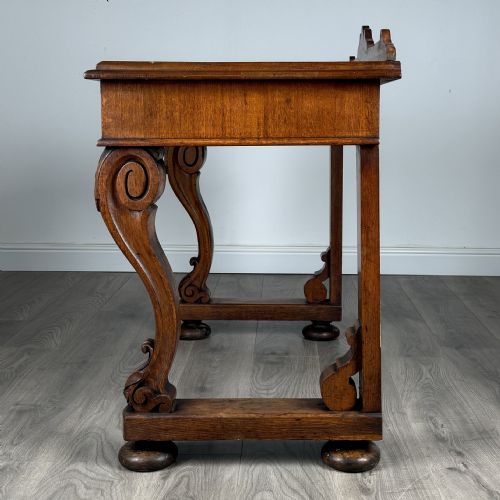 ANTIQUE 19TH CENTURY CONSOLE TABLE SIDE TABLE IN OAK - ADDITIONAL PHOTO 2