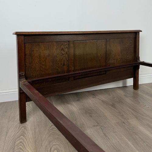 ANTIQUE 20TH CENTURY OAK DOUBLE BED - ADDITIONAL PHOTO 3