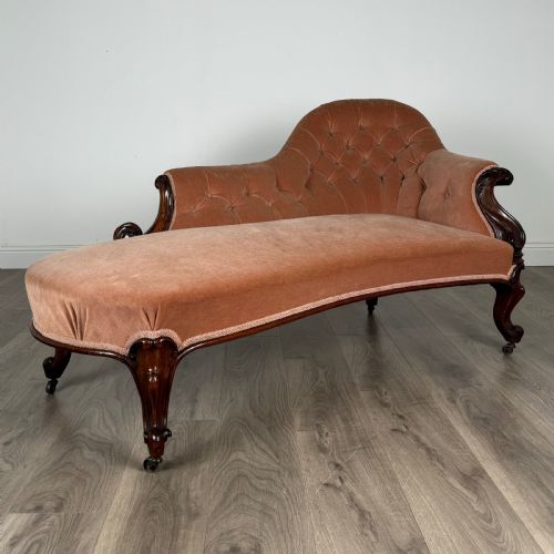 fig 7.  Antique 19th Century Chaise Lounge In Mahogany 
