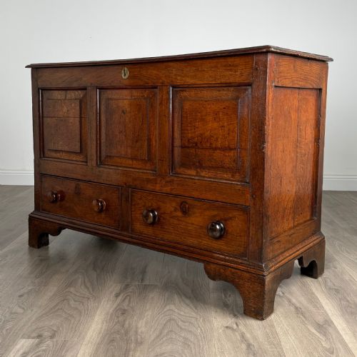 ANTIQUE 18TH CENTURY MULE CHEST COFFER IN OAK - ADDITIONAL PHOTO 10