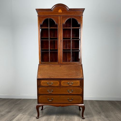 antique late 19th century bureau bookcase in mahogany - CATEGORY: ANTIQUE BUREAU - DATED VICTORIAN