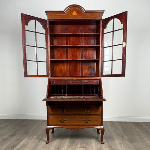 ANTIQUE LATE 19TH CENTURY BUREAU BOOKCASE IN MAHOGANY - ADDITIONAL PHOTO 1