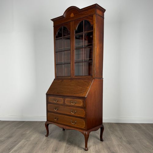 ANTIQUE LATE 19TH CENTURY BUREAU BOOKCASE IN MAHOGANY - ADDITIONAL PHOTO 2