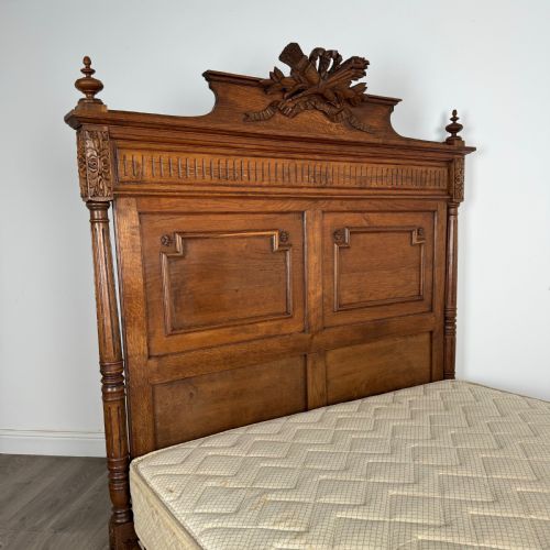 fig 6. Antique 19th Century French Carved Oak Double Bed