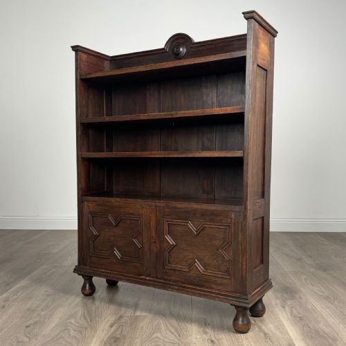 ANTIQUE 20TH CENTURY BOOKCASE IN OAK - ADDITIONAL PHOTO 2