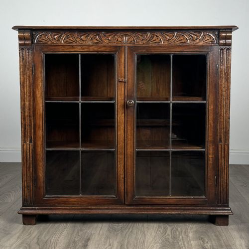 antique 20th century fine quality bookcase in oak - CATEGORY: ANTIQUE BOOKCASES - DATED EDWARDIAN