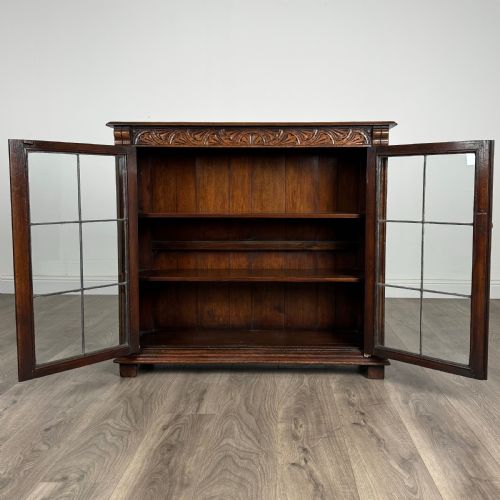 ANTIQUE 20TH CENTURY FINE QUALITY BOOKCASE IN OAK - ADDITIONAL PHOTO 1