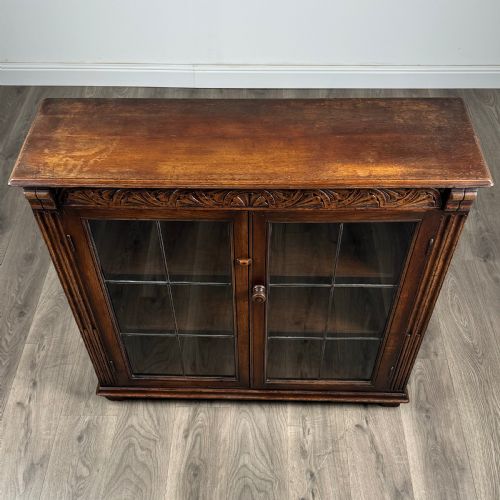 ANTIQUE 20TH CENTURY FINE QUALITY BOOKCASE IN OAK - ADDITIONAL PHOTO 9