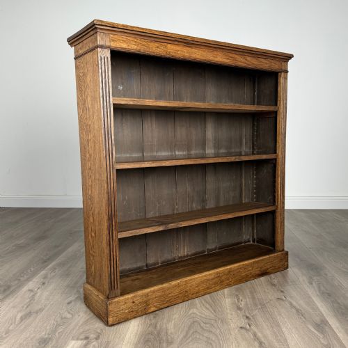 ANTIQUE 19TH CENTURY OPEN BOOKCASE IN OAK - ADDITIONAL PHOTO 7
