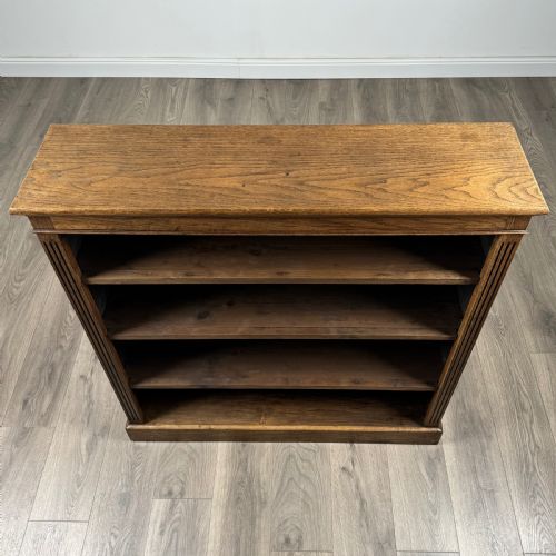 ANTIQUE 19TH CENTURY OPEN BOOKCASE IN OAK - ADDITIONAL PHOTO 8