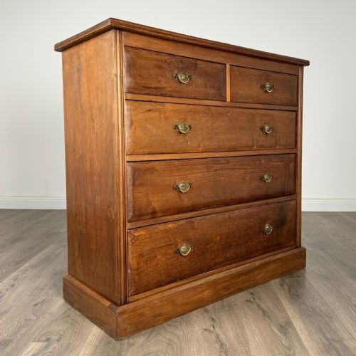 ANTIQUE 20TH CENTURY FINE QUALITY WALNUT CHEST OF DRAWERS - ADDITIONAL PHOTO 7