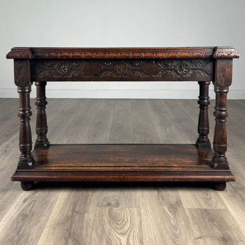 antique 18th century unusual carved oak console table - CATEGORY: ANTIQUE TABLES - DATED GEORGIAN