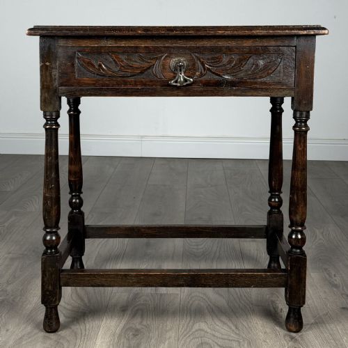 antique 19th century carved oak side table - CATEGORY: ANTIQUE TABLES - DATED VICTORIAN