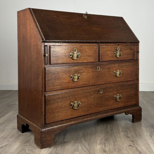ANTIQUE 18TH CENTURY FINE QUALITY OAK BUREAU - ADDITIONAL PHOTO 8