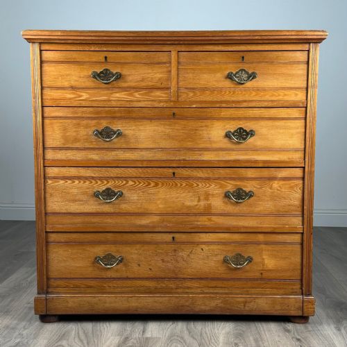 antique late 19th century fine quality chest of drawers in oak - CATEGORY: ANTIQUE CHEST OF DRAWERS - DATED VICTORIAN