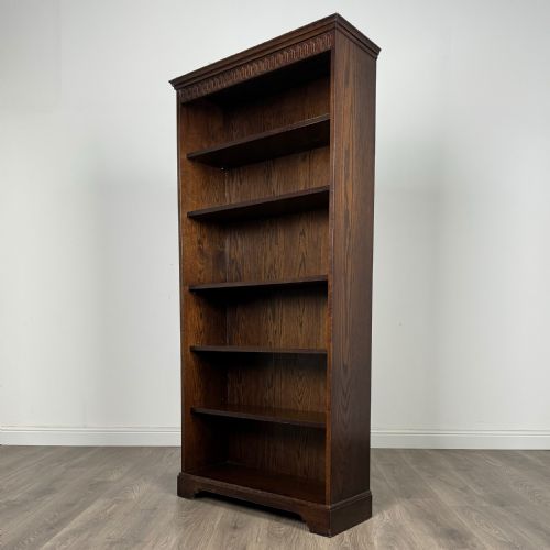 ANTIQUE 20TH CENTURY OPEN BOOKCASE IN OAK - ADDITIONAL PHOTO 1