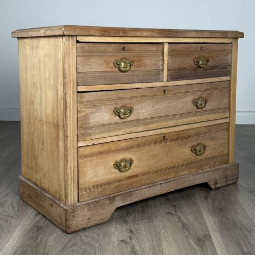 ANTIQUE 19TH CENTURY SATIN WOOD CHEST OF DRAWERS - ADDITIONAL PHOTO 7