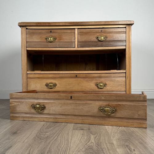 ANTIQUE 19TH CENTURY SATIN WOOD CHEST OF DRAWERS - ADDITIONAL PHOTO 9